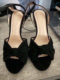 Pelle Moda Black Bow Slingback Heels