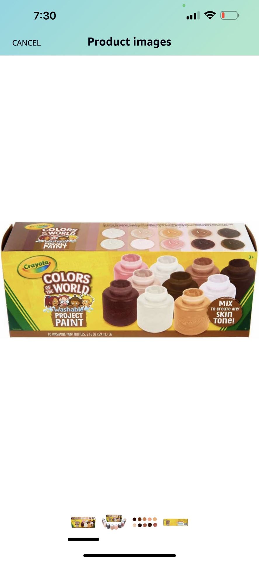 Crayola Colors of the World Washable Project Paint - Set of 10 colors, 2 oz Bottles