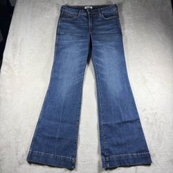 Wrangler Retro Jeans Womens 29x32 Dark Wash Whisker High Rise Trouser Flare#1619