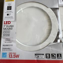 Satco 7” Round Flush Mount LES fixture Light 13.5w