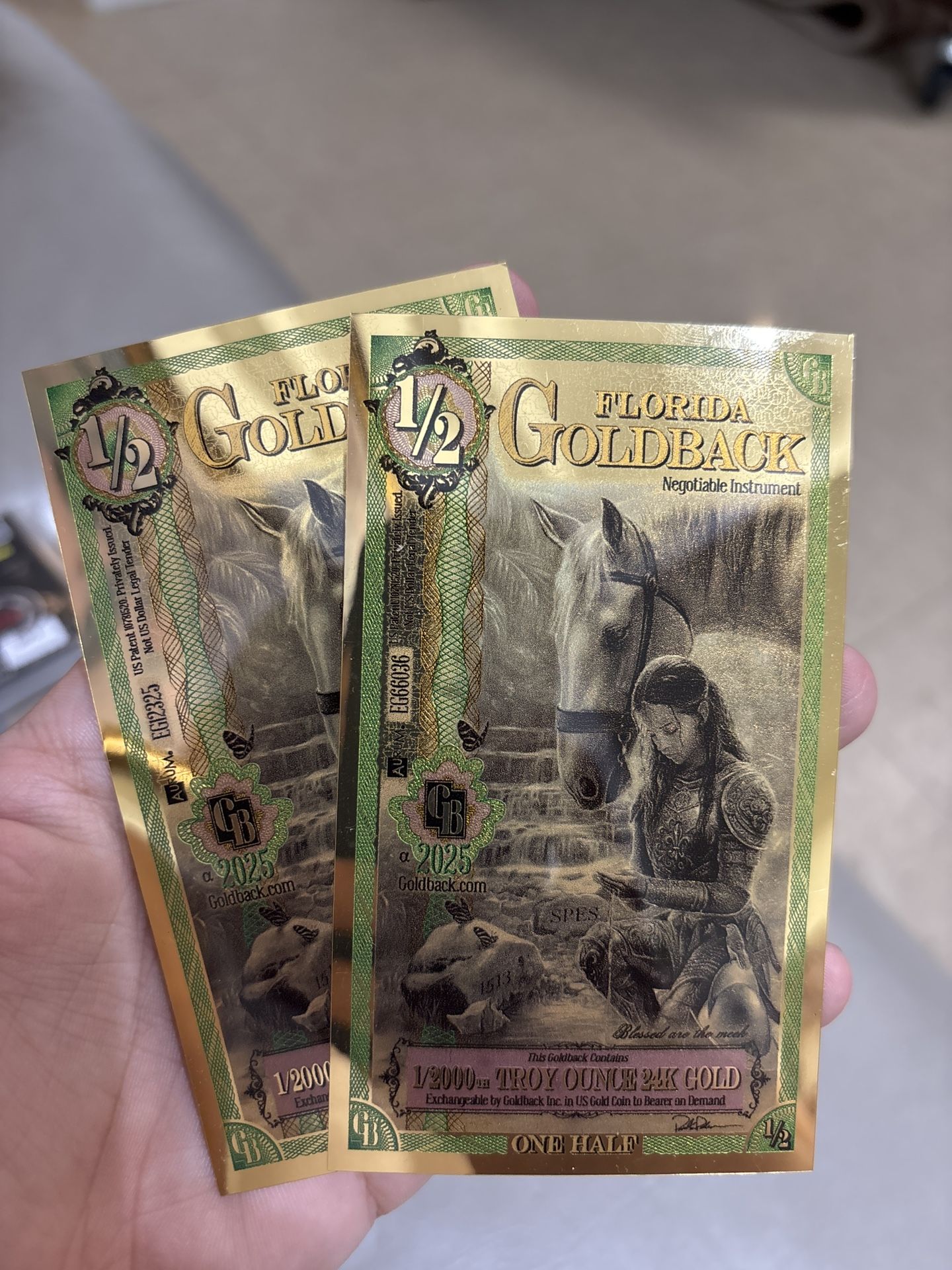 1/2 Florida Goldbacks