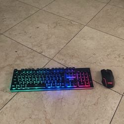 Usb Keyboard And Mouse, Color Changing RedThunder 