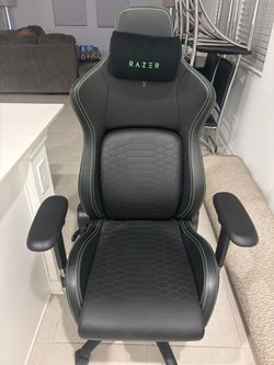 Razer Gaming Chair Black with Green Stitching