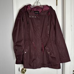 Ambience Outerwear Maroon Anorak Hooded Jacket