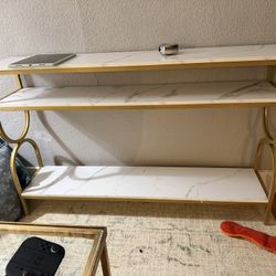Gold & Marble Entry Way Table 