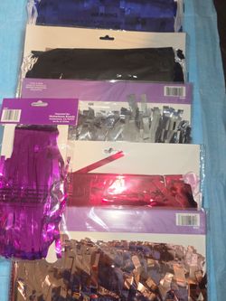 4 Fringe Banner  Backdrops & 1 Table Skirt