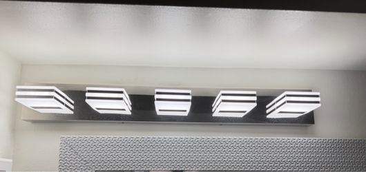 5-Light Chrome Vanity Bar Light Fixture