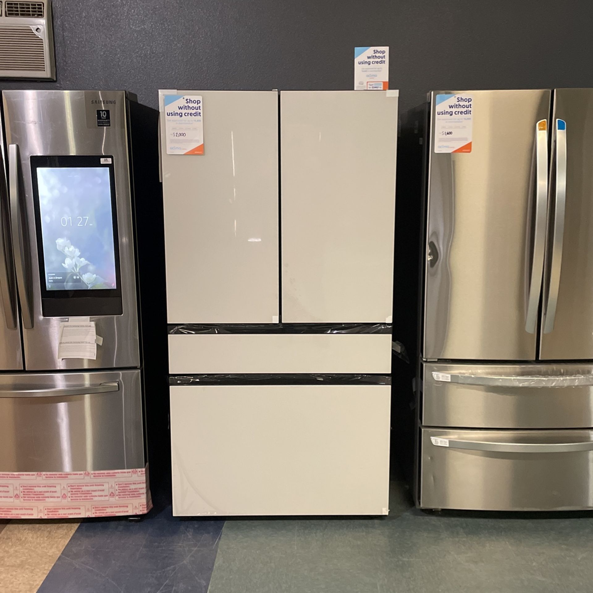 Samsung Panel Ready White Four Door Refrigerator With Beverage Center And Ice Maker💸💸💸