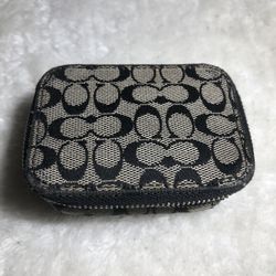 Coach Signature Pill Case 3 Bottles Zip Around Clousure 