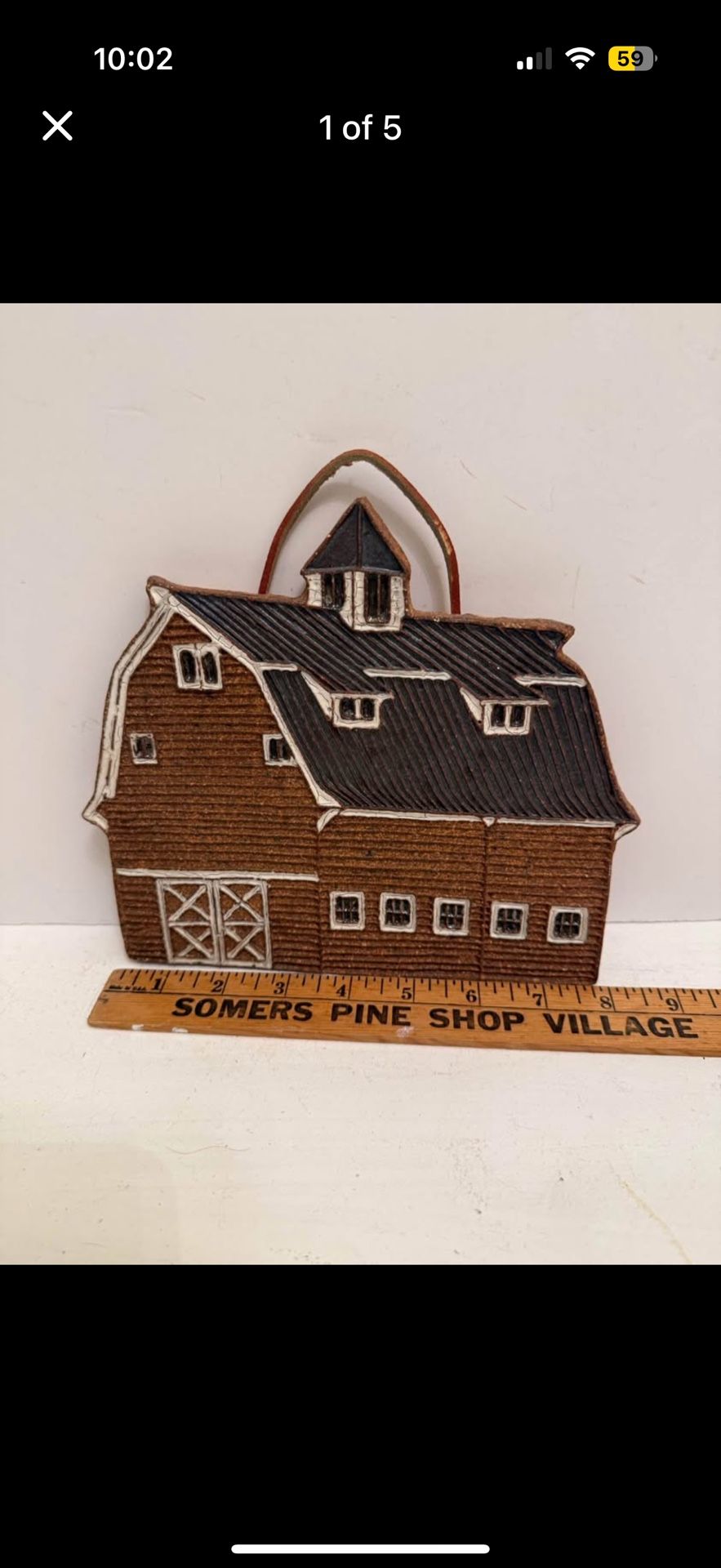 Stoneware Barn Trivet / Wall Art