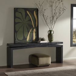 94” Aged Black Solid Wood Console Table :$260