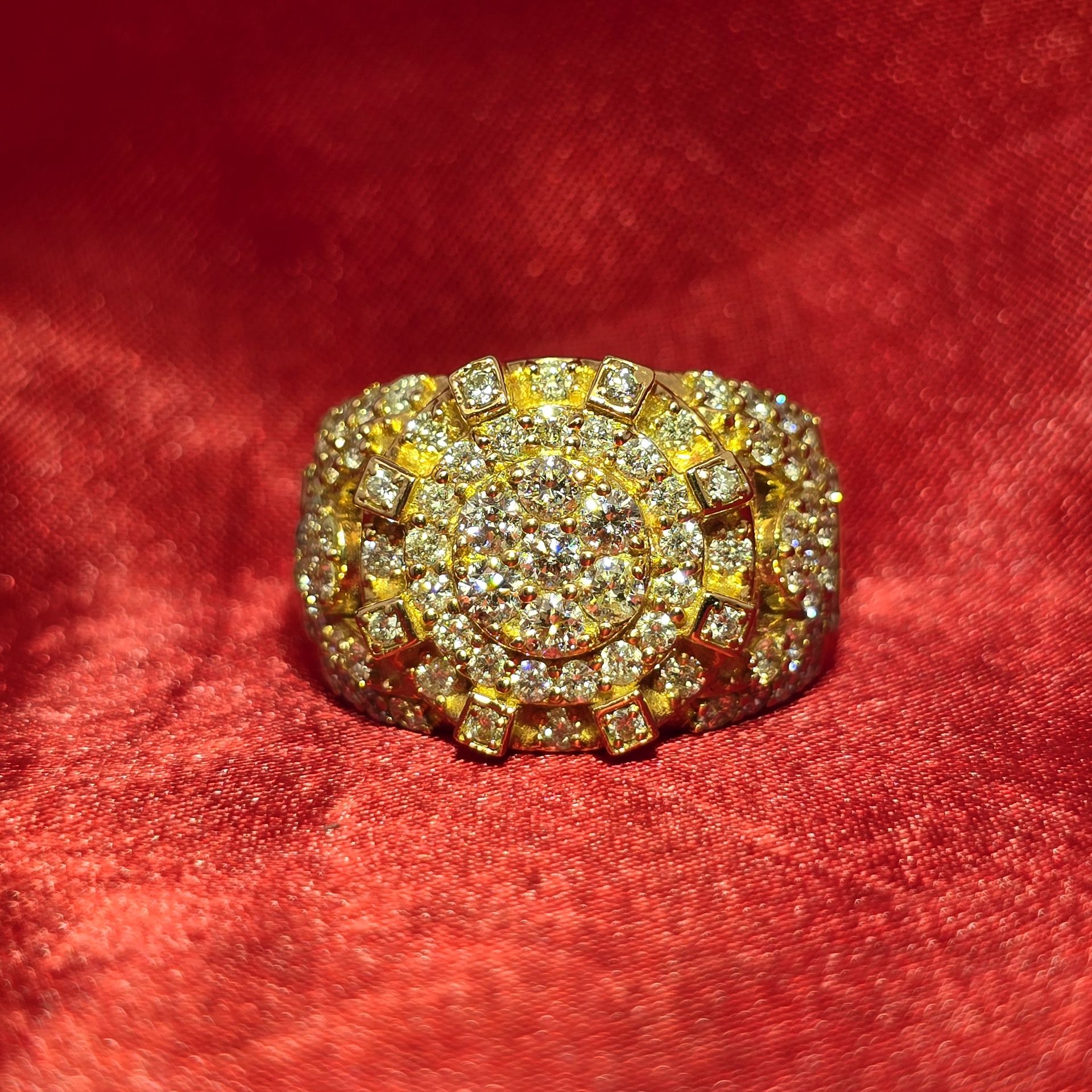 10k Yellow Gold Diamond Round Ring 2.54 ctw