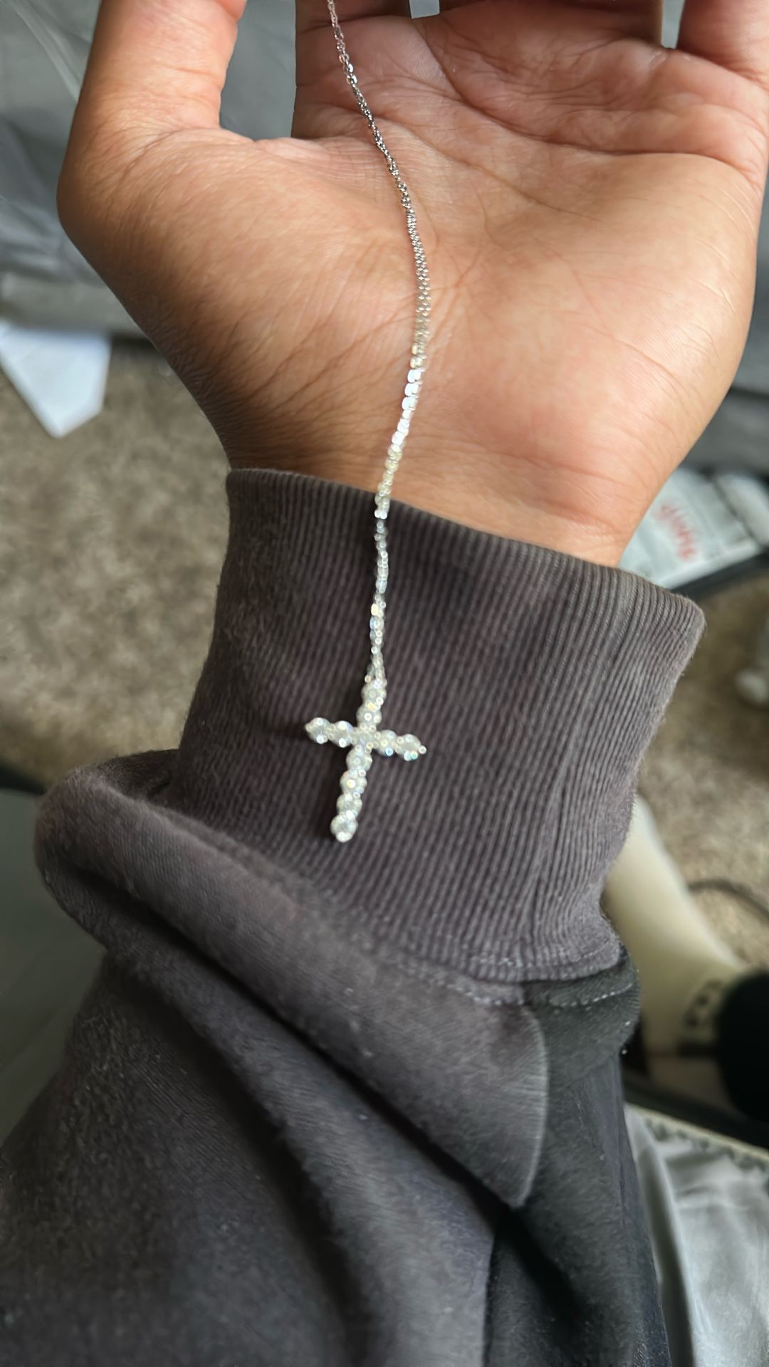 Moissanite Cross Chain ( Throw A Price )