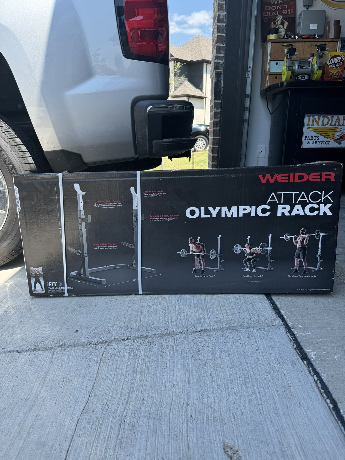 Weider Attack Series Olympic Squat Rack, 310lb Weight Limit
