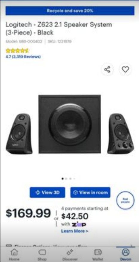 Logitech Speaker System 