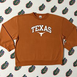 Mens Texas Longhorns Spellout Crewneck Sweatshirt Sweater Size XXL