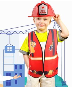 Kids Fire Chief Costume Set firefighter perfect for career day at school.(More than 1 set available