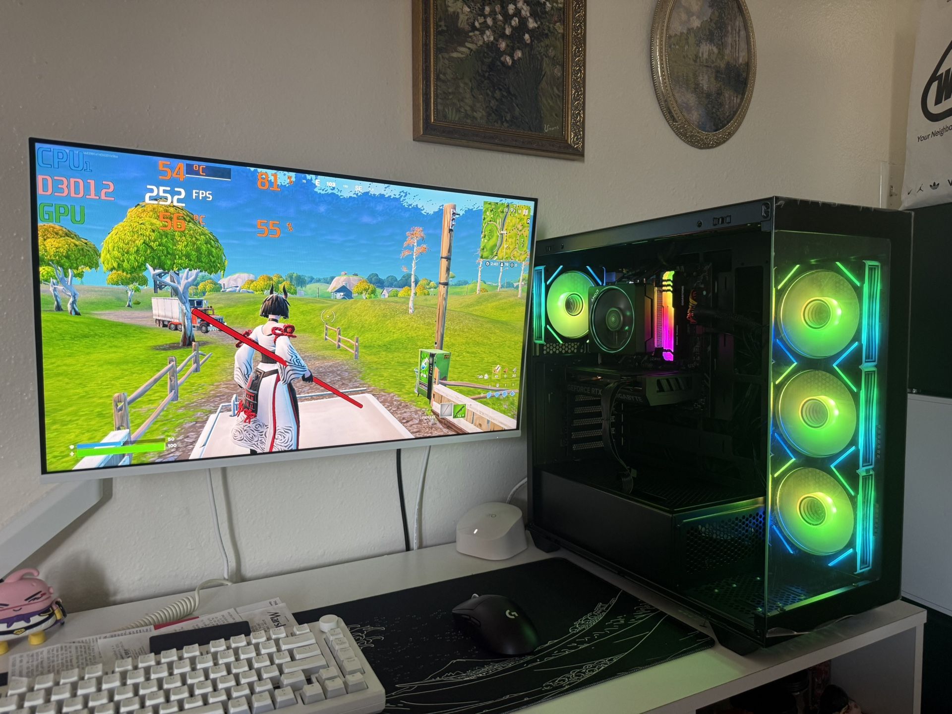 Black Gaming Pc Computer Desktop RTX 4060 / Ryzen 5 5500