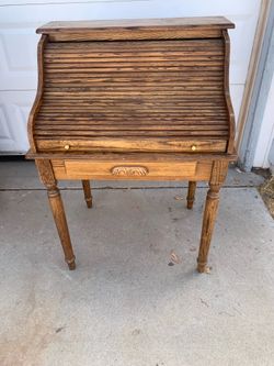 Vintage Oak Roll Top Desk