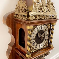 Vintage West Germany Linden Dutch Holland Zaanse Warmink 8 Day Clock Atlas World