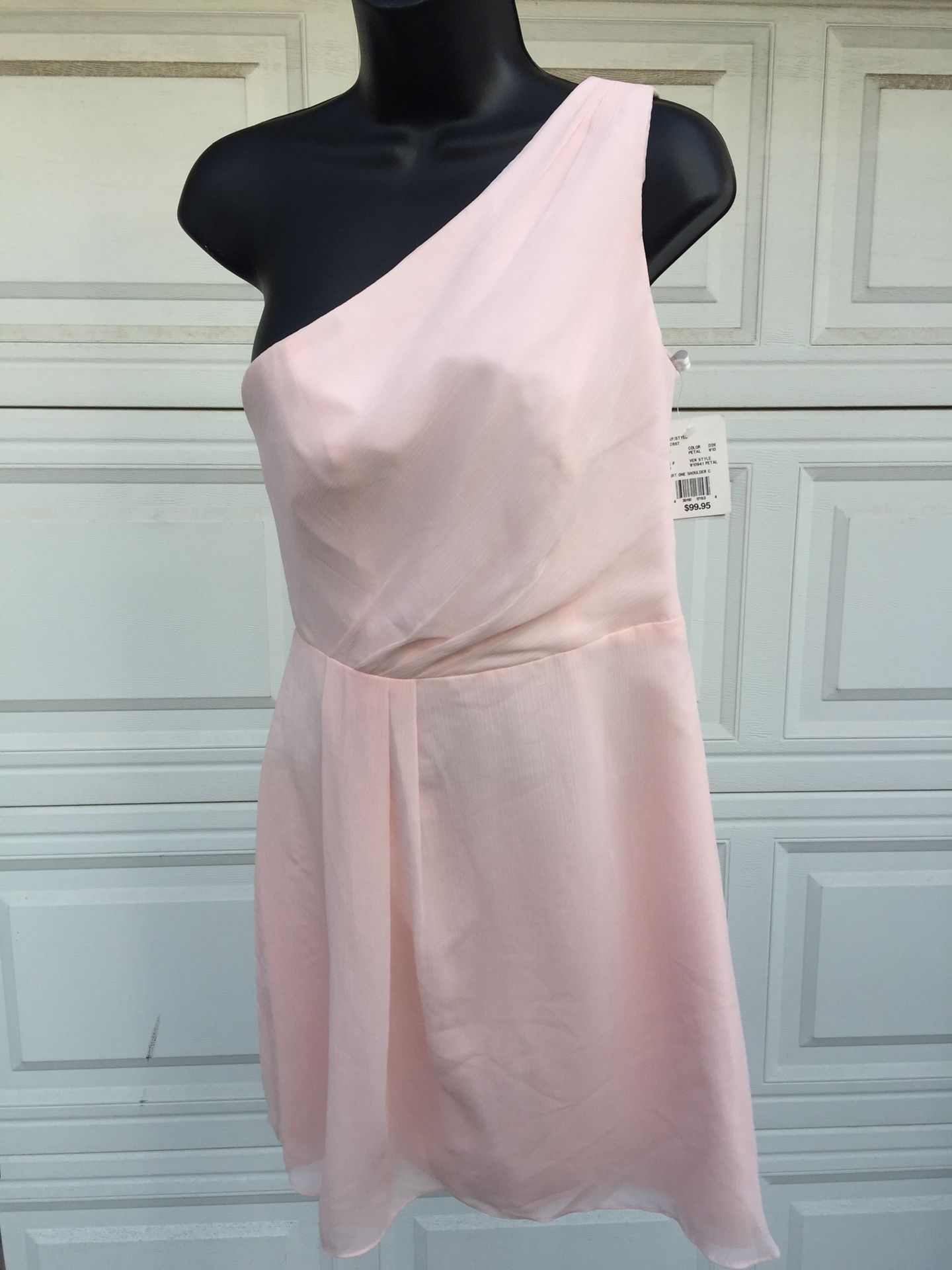 SZ 4 Davids bridal soft pink petal brides maid dress