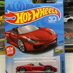 🇩🇪 HOT WHEELS 2017 - Red Porsche 918 Spyder - Factory Fresh 292/365 - 1:64
