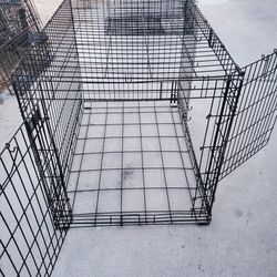 LARGE DOUBLE DOOR DOG CAGE 42" LONG X 28" WIDE X 30" TALL
