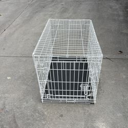Metal Wire Dog Crate with Tray, Double Door, 36 x 23 x 25 in