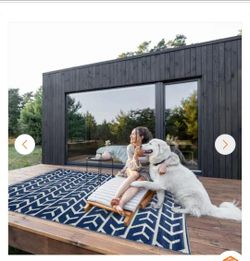 Amsterdam Design 8 ft. x 10 ft. Size Navy & Creme 100% Eco-friendly Lightweight Plastic(8×10)