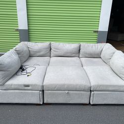 Sofa Sectional Couch - POWER ELECTRIC MODULAR RECLINER 