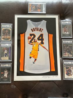 Kobe Bryant #d Lithograph (#d 7/24) & (7) Graded CCG 9.5 Mint Cards