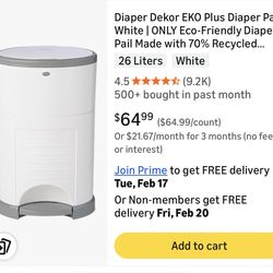 Dekor Plus Diaper Pale With Extra Refills
