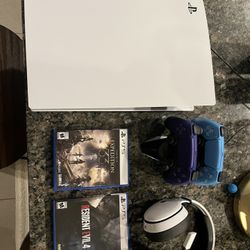 Playstation 5 Standard Controllers, Games, Headset