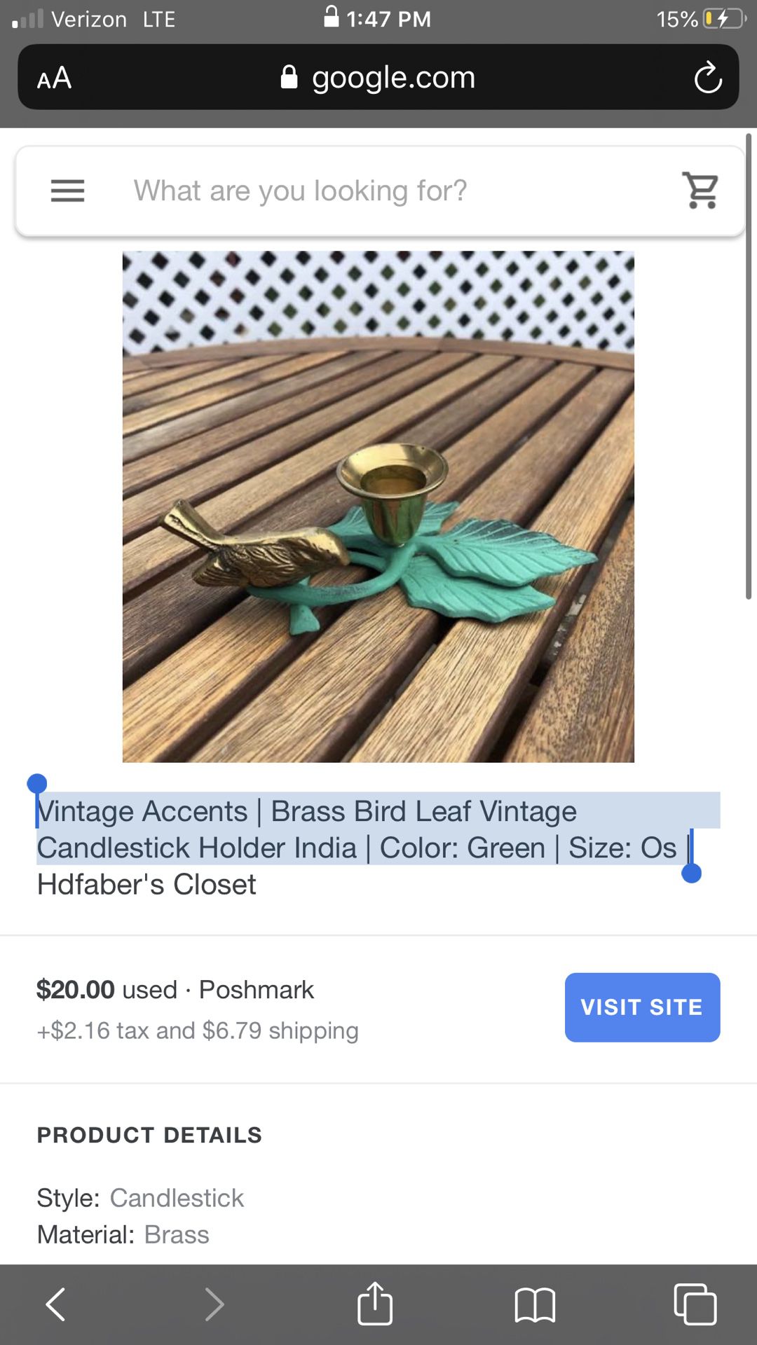 Brass bird candle holder flowers are dark green and light green leaves with small gold leaves