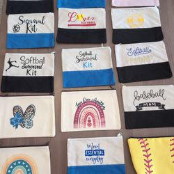 Softball/Mom Makeup Bags