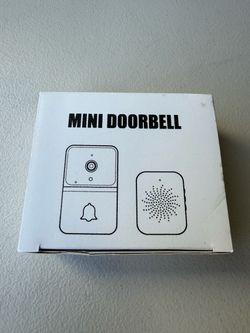 Mini Doorbell with Camera, Two Way Audio, WiFi Compatible, HD Image (Black)