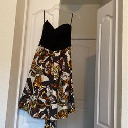 Topples Dress Print And Black 