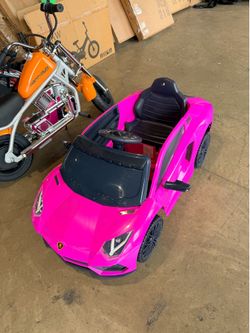 Car for Kids to Drive with Scissor Door,Toddler Ride on Toys with Remote Control,12V Battery Car for Kid with Bluetooth,MP3 Player,LED Light and Wide 