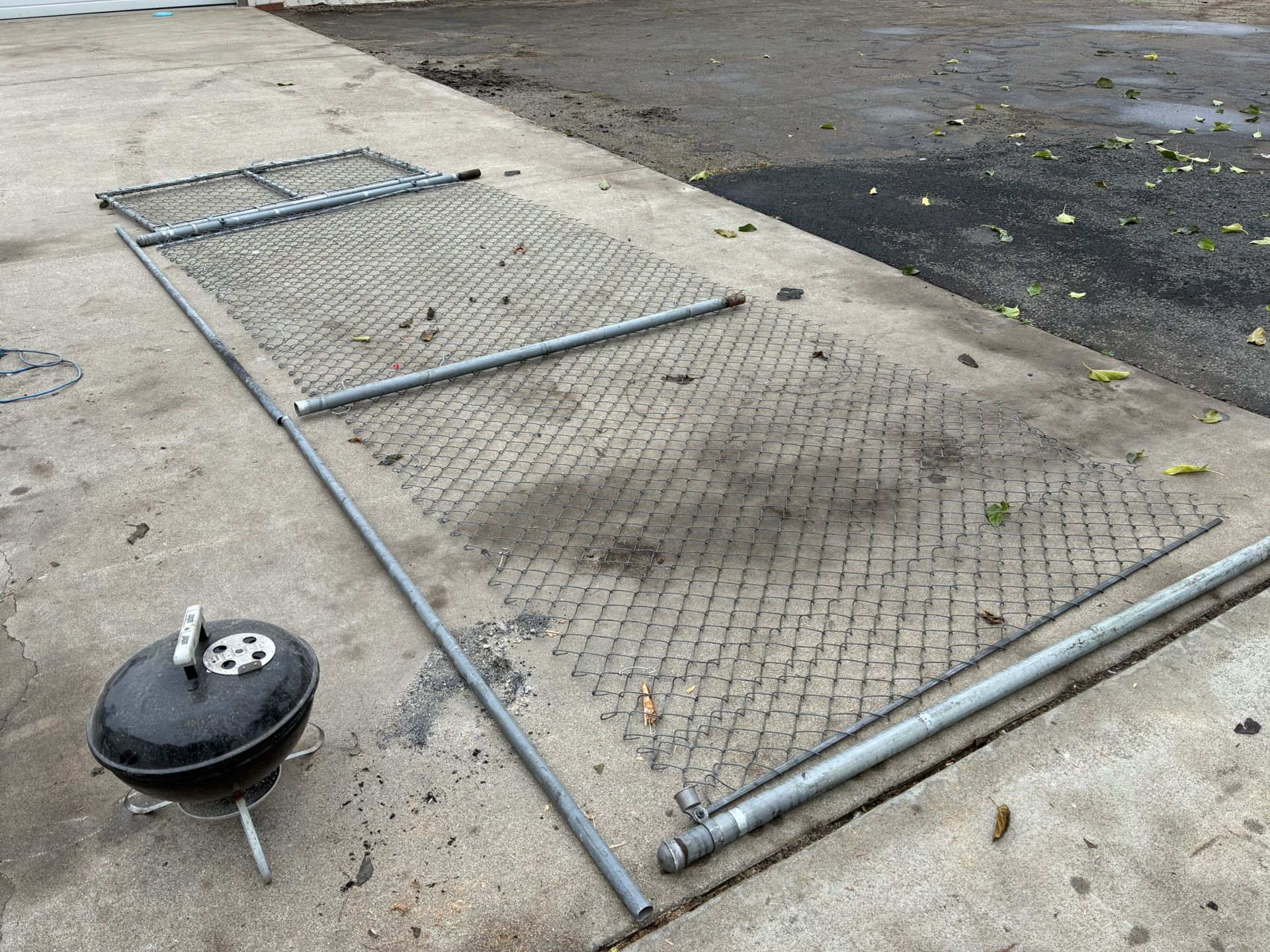 Roughly 15 Feet Of Chain link Fence With Gate ,Posts And Hardware