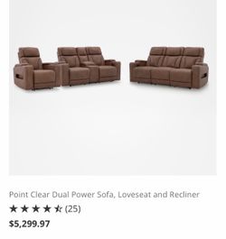 Ashley Point Clear Sofa and Recliner