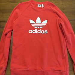 ADIDAS Originals Trefoil Crewneck Sweatshirt Red White Large Logo Men's Medium