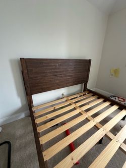 Solid Acacia wood queen bed frame $50 OBO