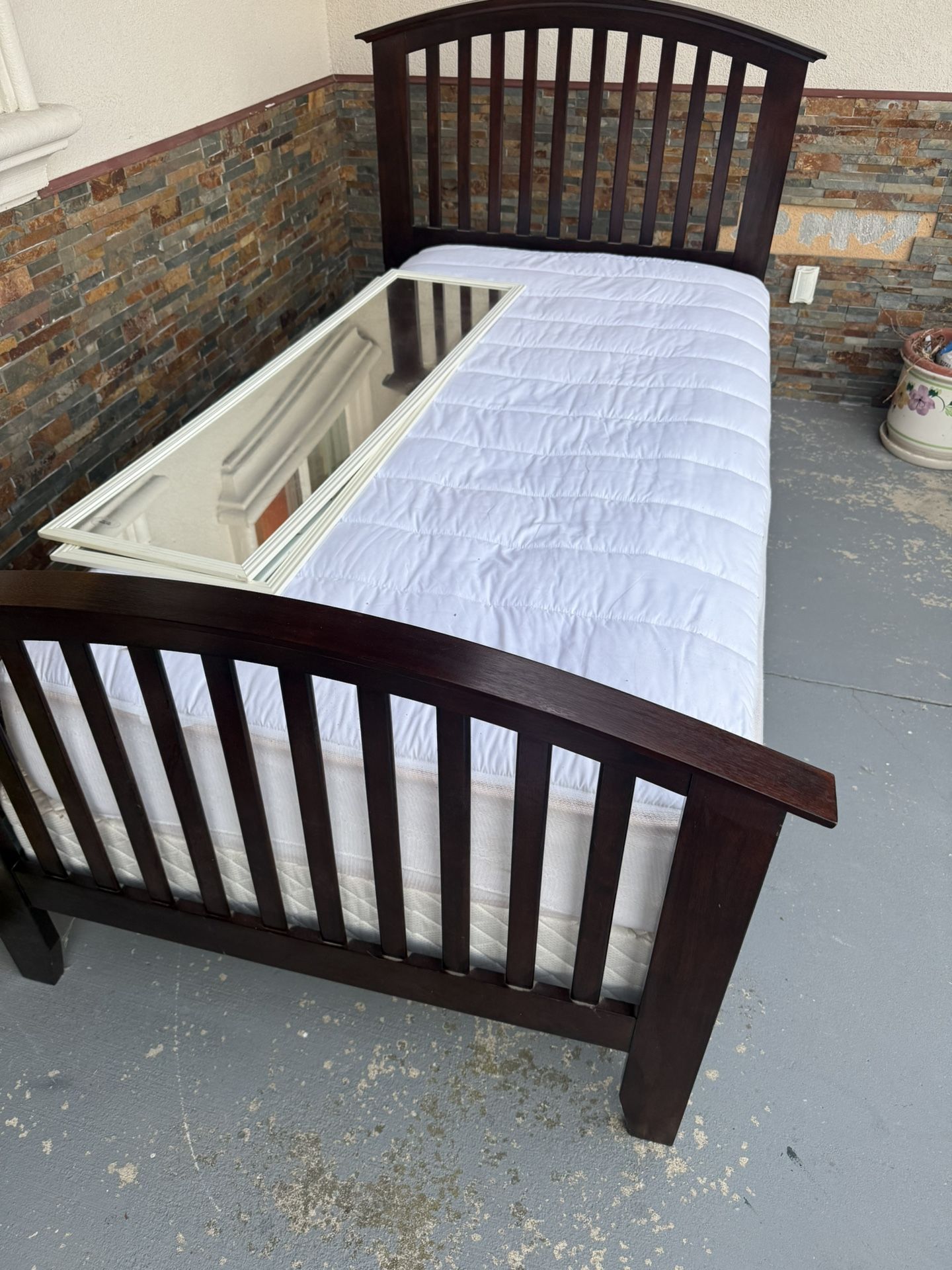Twin Size bed frame And Mattress