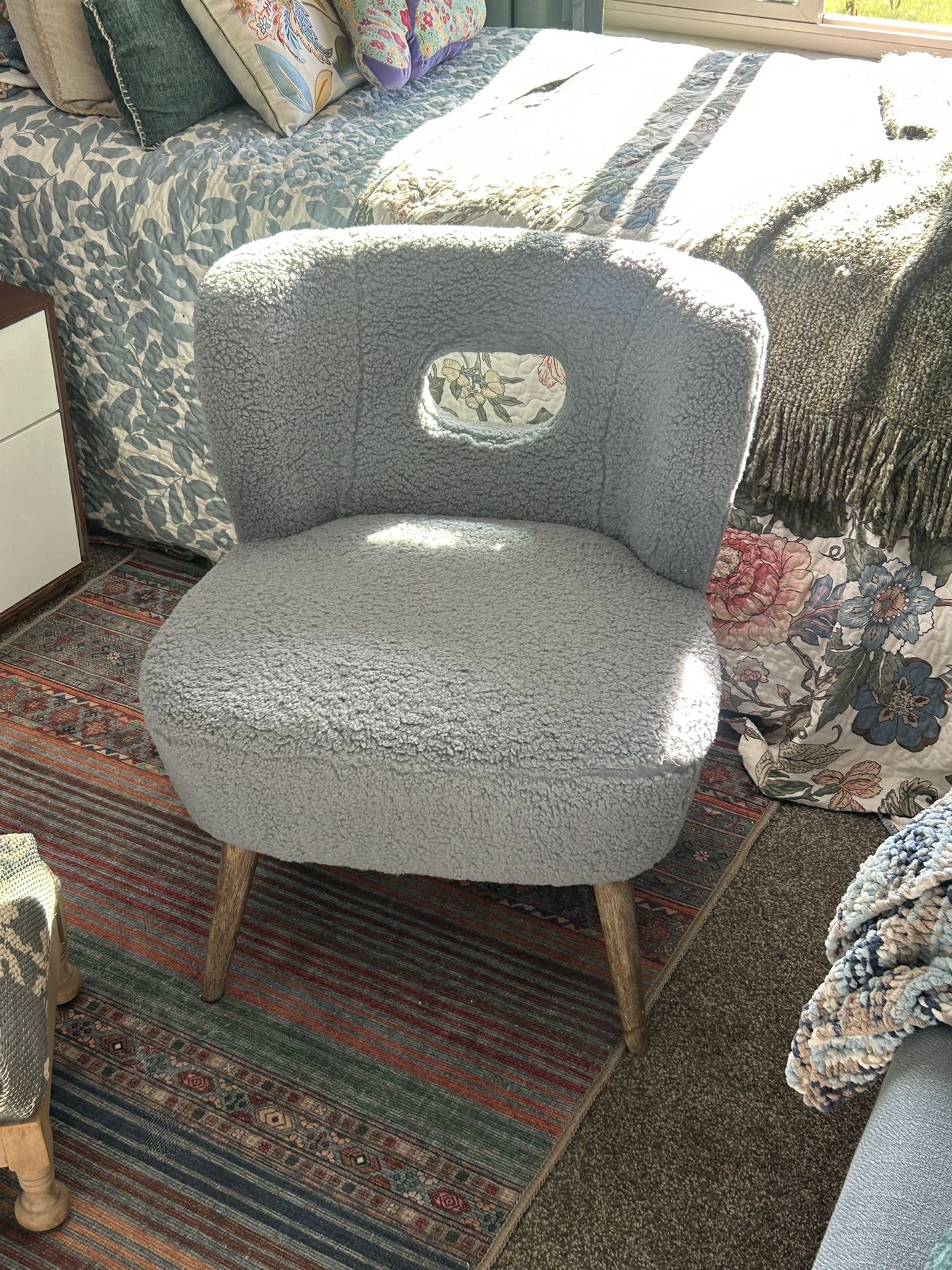Mid Century Blue Accent Chair