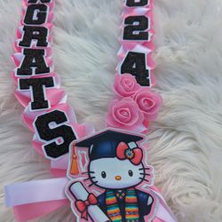 Hello Kitty Graduation Leis, Graduation Leis, 2014 Leis, Custom Made Graduation Leis, Personalized Graduation Leis, Money Leis
