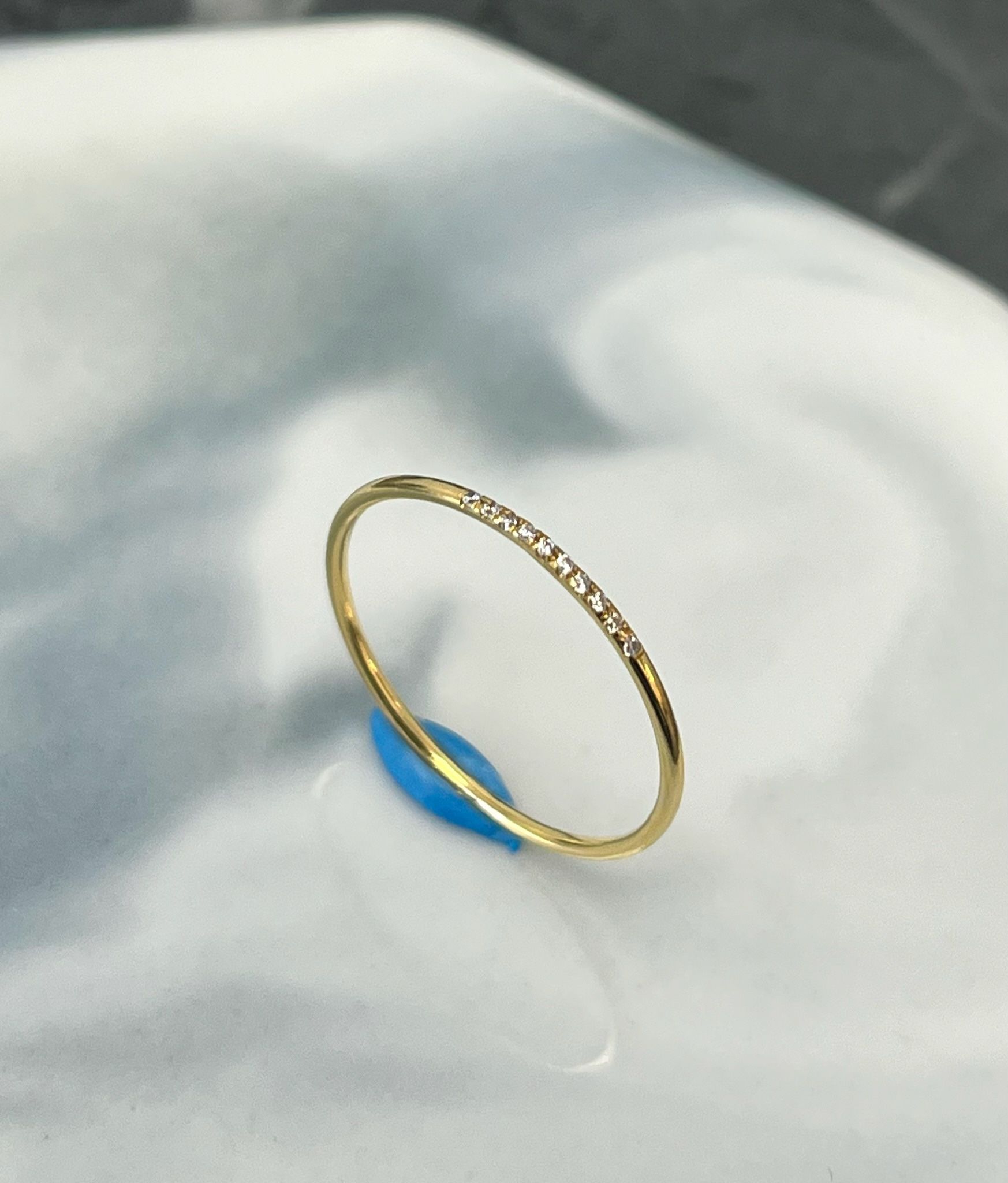 Amazing Pretty 14K gold filled, 10 Diamond Cz ring Minimalist style thin stacking, wedding band Women size 6, 8. Please make a note the size needed