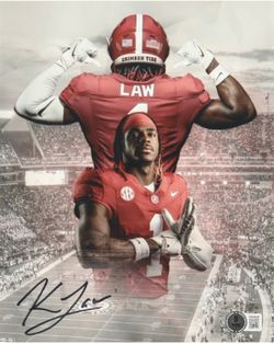 Kendrick Law Signed Alabama Crimson Tide 8x10 Photo (Beckett)
