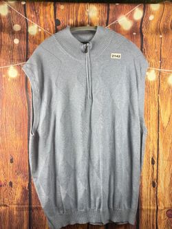 Jos. A. Bank Merino Wool Quarter Zip Sweater Vest Gray Men's XXL