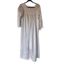 Vintage White Christian Dior Long Maxi Nightgown Satin 