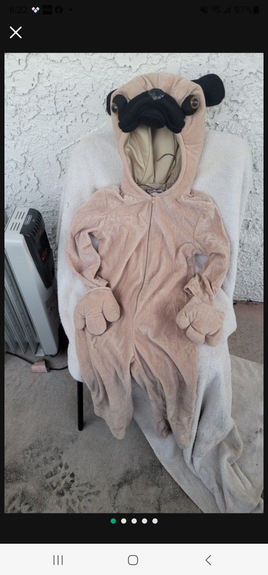 4t kids pug puppy dog halloween costume pajamas